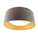 Grijze velours plafondlamp met gouden binnenzijde, Ophalen of Verzenden, Nieuw, Stof, Modern