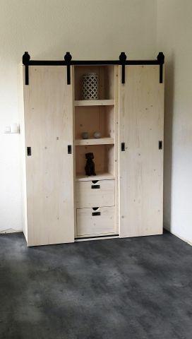 Barn Kast Industrieel Extra Duo deur - 120 x 40 x 210 cm - beschikbaar voor biedingen