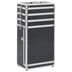 vidaXL Make-up trolley aluminium zwart, Sieraden, Tassen en Uiterlijk, Toilettassen, Verzenden, Nieuw, Zwart