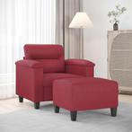 vidaXL Fauteuil met voetenbank 60 cm kunstleer wijnrood, Huis en Inrichting, Banken | Bankstellen, Eenpersoons, Verzenden, Nieuw