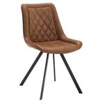 Stoelen | JORIS | Leer/Metaal | Camel | Zwarte Poten |, Verzenden, Nieuw in verpakking