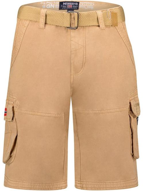 Heren Korte Broek Zakken Geographical Norway Pionec Beige, Kleding | Heren, Broeken en Pantalons, Beige, Nieuw, Verzenden