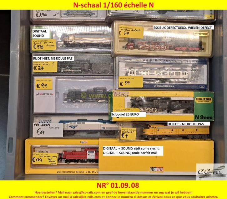 N-schaal 1/160 materiaal te koop: locomotieven, wagons, sets, Hobby en Vrije tijd, Modeltreinen | N-Spoor, Gebruikt, Ophalen of Verzenden