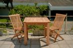 Teak tuintafel Vierkant | 80x80x75, Verzenden, Nieuw, Tot twee personen, 100 tot 150 cm