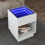 vidaXL Salontafel met Infinity LED 40x40x50 cm wit, Minder dan 50 cm, 50 tot 100 cm, 50 tot 75 cm, Verzenden