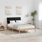 vidaXL Bedframe Bruin en zwart 120 x 190 cm Massief, Huis en Inrichting, Slaapkamer | Bedden, Verzenden, Nieuw, Bruin, Hout