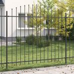 vidaXL Spike Fence Zwart 200 x 200 cm Gepoedercoat staal, Tuin en Terras, Verzenden, Nieuw, IJzer