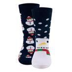 Dubbelpak Kindersokken Donkerblauw met Sneeuwpoppen - 23/26, Jongen of Meisje, Nieuw, Ophalen of Verzenden, Ewers