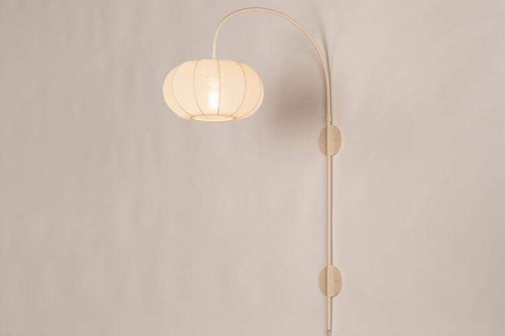 Rietveld Wandlampen - Beige, Zand - Stof, Metaal, Huis en Inrichting, Lampen | Wandlampen, Verzenden