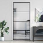 vidaXL Binnendeur smal 93x201,5 cm gehard glas en aluminium, Doe-het-zelf en Verbouw, Deuren en Horren, Verzenden, Nieuw