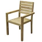 Montana dining tuinstoel teak met brede latten, Tuin en Terras, Tuinstoelen, Ophalen of Verzenden, Nieuw, Teakhout