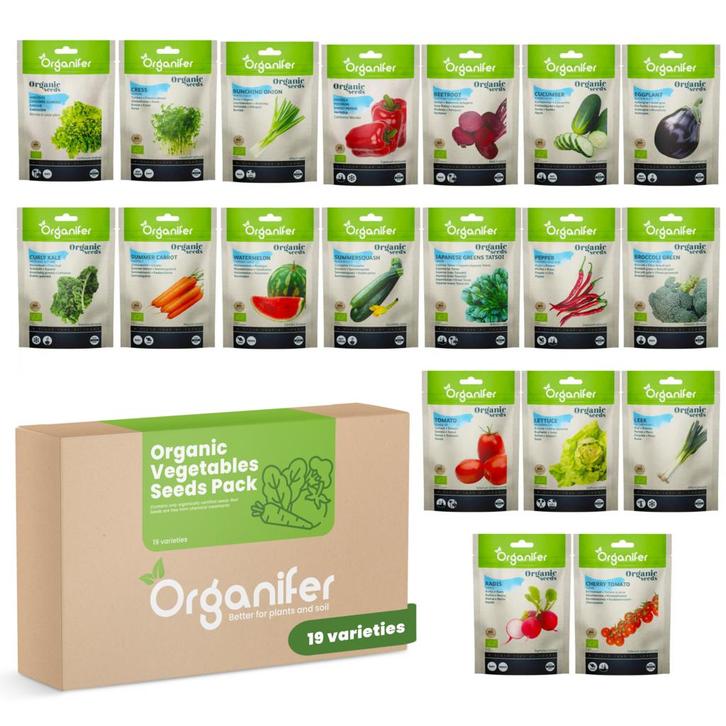 Biologische groentezaden Pakket - 19 Soorten, Tuin en Terras, Bloembollen en Zaden, Zaad, Gehele jaar, Volle zon, Verzenden