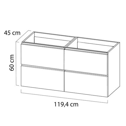 Wastafelonderkast Tiger Loft 120 cm Mat Zwart, Doe-het-zelf en Verbouw, Sanitair, Ophalen of Verzenden