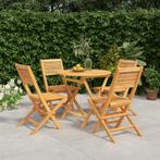 vidaXL 5-delige Tuinset massief teakhout, Verzenden, Nieuw, Hout, Tuinset