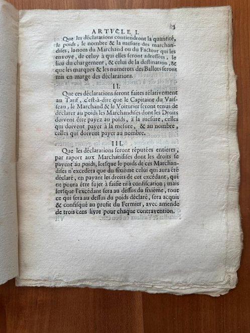 Document - Louis XV / Phelypeau - Règlement sur le fait du, Antiek en Kunst, Antiek | Boeken en Bijbels