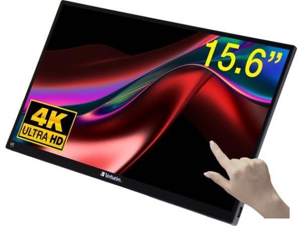 Veiling - Verbatim Draagbaar aanraakscherm Ultra HD 4K - 15,, Computers en Software, Monitoren