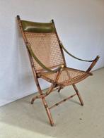 Stoel - Leder, Hout - Officiersstoel, Antiek en Kunst