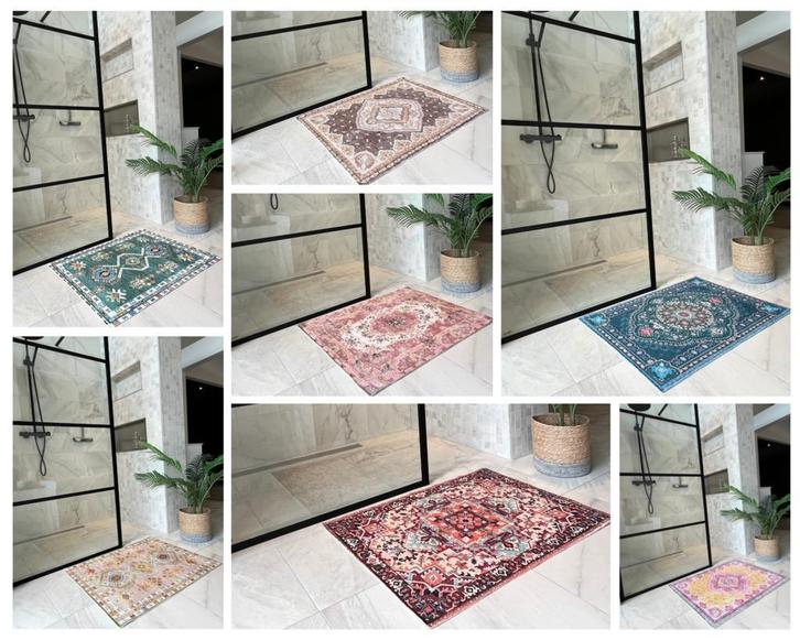Badmat kelim, rozenkelim, oosterse badmat, badkamer oosters, Huis en Inrichting, Badkamer | Badtextiel en Accessoires, Badmat