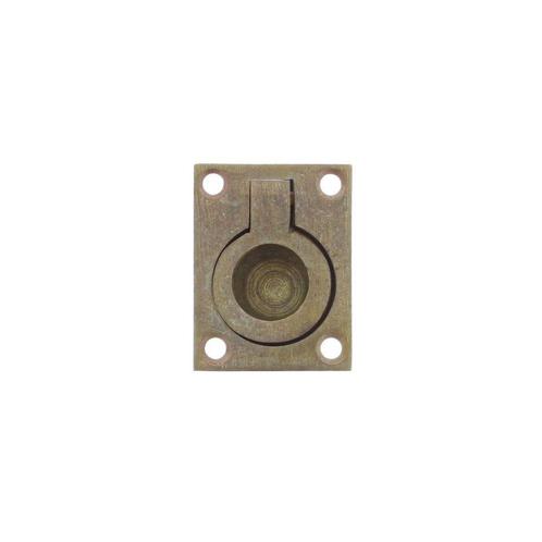 Intersteel Luikring rechthoekig 50x39mm - messing getrommeld, Doe-het-zelf en Verbouw, Hang- en Sluitwerk, Nieuw, Verzenden