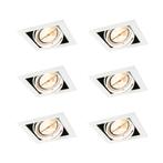 Set van 6 Inbouwspot wit AR111 verstelbaar - Oneon, Huis en Inrichting, Lampen | Spots, Nieuw, Overige materialen