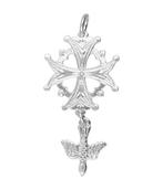 Zilveren Hugenotenkruis middel met losse duif kettinghanger, Sieraden, Tassen en Uiterlijk, Kettinghangers, Verzenden, Nieuw
