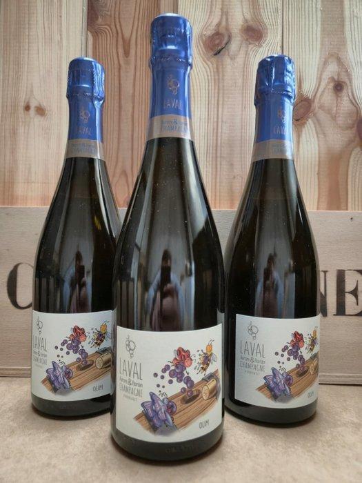 2021 Laval, Olim - Champagne Extra Brut, Rosé - 3 Flessen, Verzamelen, Wijnen