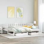 vidaXL Slaapbank met onderschuifbed/lades zonder matras, Huis en Inrichting, Eenpersoons, Verzenden, Wit, Nieuw