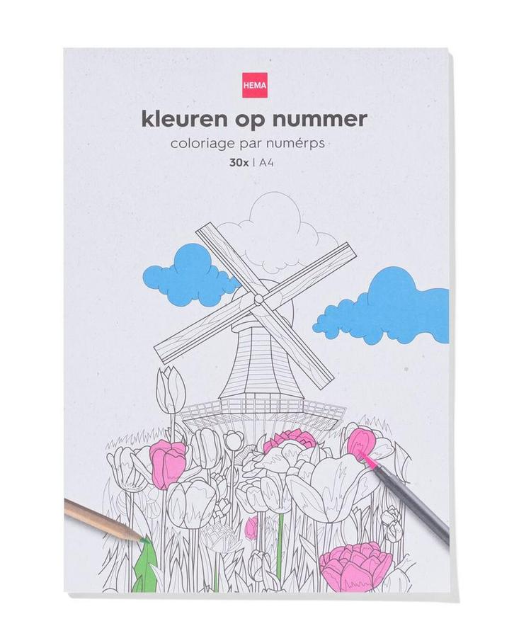 HEMA Kleuren op nummer A4 2+1 gratis, Boeken, Kinderboeken | Jeugd | onder 10 jaar, Nieuw, Verzenden