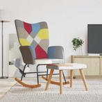 vidaXL Schommelstoel met voetenbank patchwork stof, Verzenden, Nieuw