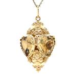 Gouden vintage hanger met citrien 18 krt, Ophalen of Verzenden, Nieuw