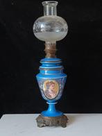 Tafellamp - Glas, Messing, Porselein