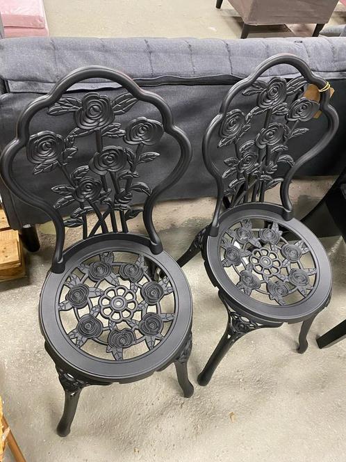 vidaXL Bistrostoelen 2 st gietaluminium groen, Tuin en Terras, Tuinstoelen, Nieuw, Overige materialen, Ophalen