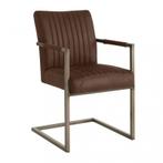 *WOONWINKEL* Tower Living Ferro Armstoel Donkerbruin, Huis en Inrichting, Stoelen, Verzenden, Nieuw, Bruin