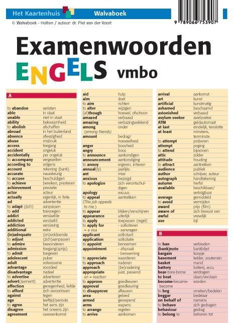 Taalkaarten Walvaboek   Examenwoorden Engels v 9789066753907, Boeken, Wetenschap, Zo goed als nieuw, Verzenden