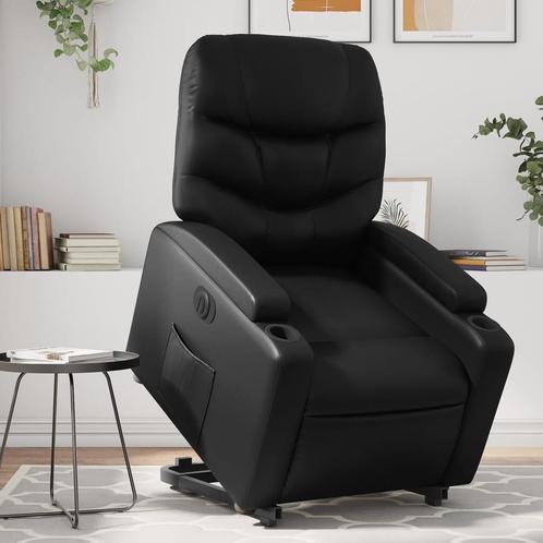 vidaXL Sta-op-stoel elektrisch kunstleer zwart, Huis en Inrichting, Fauteuils, Nieuw, Verzenden