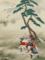 Japanse schilderij door Shsai - krijgerscene, met de hand