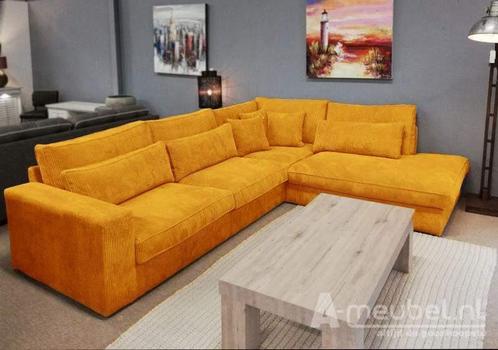 Hoekbank Ijsselstein - hoekbanken - Goud, Huis en Inrichting, Banken | Sofa's en Chaises Longues, Nieuw, Stof