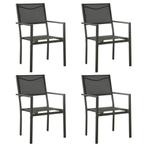 Tuinstoelen Zwart 4 st | Retourdeal | 40% Korting, Tuin en Terras, Ophalen of Verzenden, Nieuw, Textileen