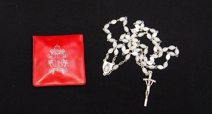 Rozenkrans - Glas - 1970-1980 - S. Papa Giovanni Paolo II, Antiek en Kunst, Antiek | Boeken en Bijbels