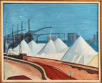 José Reyes Guillén (1921-2015) - Paisaje portuario, Antiek en Kunst