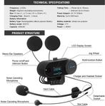 FreedConn TCOM-SC - Bluetooth Intercom - 800 m Bereik -, Verzenden, Zo goed als nieuw