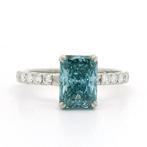 Zonder Minimumprijs - Ring Platina - 2.00ct. tw. Blauw, Nieuw