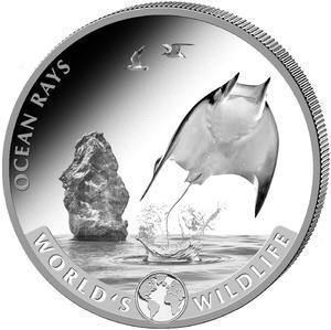 Congo Wildlife Ocean Rays 1 oz 2023 (30.000 oplage), Postzegels en Munten, Munten | Afrika, Losse munt, Zilver, Overige landen