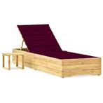 vidaXL Ligbed met tafeltje en kussen geïmpregneerd, Tuin en Terras, Verzenden, Nieuw