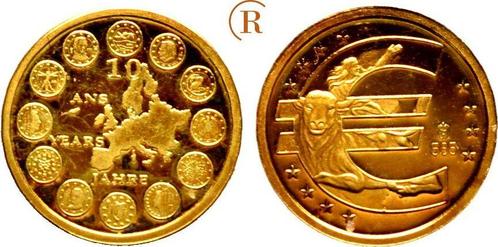 Goud medaille auf 10 Jahre Eu Europa:, Postzegels en Munten, Munten en Bankbiljetten | Toebehoren, Verzenden