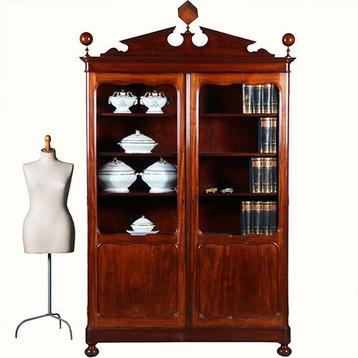 Boekenkast voor een wiskundige in massief mahonie ca 1840 Ho beschikbaar voor biedingen