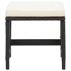 Tuinkrukken 4 st met kussens poly rattan zwart (Stoelen)