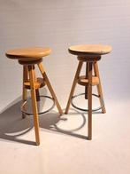 Kruk (2) - Hout, Metaal - In hoogte verstelbaar, Antiek en Kunst