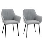 TRUUSK Set van 2 Gestoffeerde Eetkamerstoelen - Ademende Lin, Huis en Inrichting, Stoelen, Verzenden, Nieuw