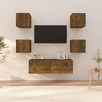 vidaXL Tv-wandmeubelset bewerkt hout gerookt eikenkleurig, 100 tot 150 cm, Verzenden, Nieuw, Minder dan 100 cm